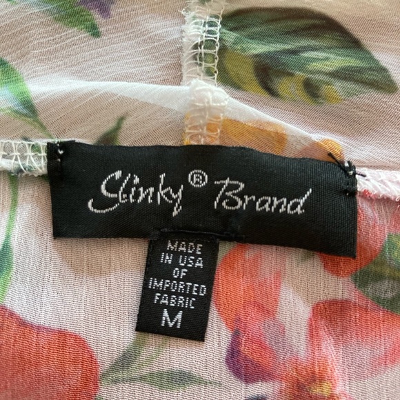 *HOSTPICK*  SLINKY Sheer Floral Cascade Front or Tie Front Cardigan MED NWOT - Picture 7 of 10